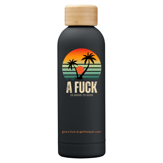 Oasis Vintage Print A Fuck is Good to Give Econscious 17oz Grove Vacuum Insulated Bottle